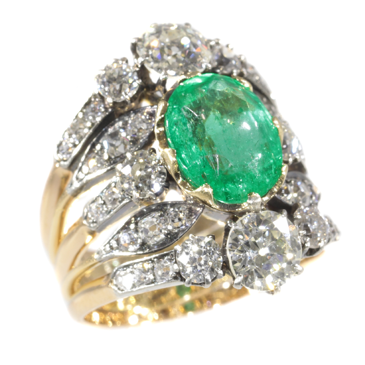 Victorian antique ring with diamonds and emerald (image 10 of 20)